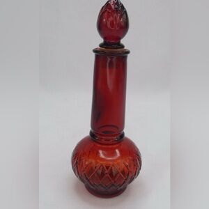 Vintage Avon Topaz Cologne Ruby Red Candle Shaped Perfume Bottle